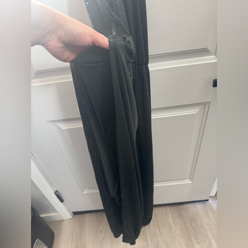Black Sparkle Party Jumper with sexy slits up side of legs